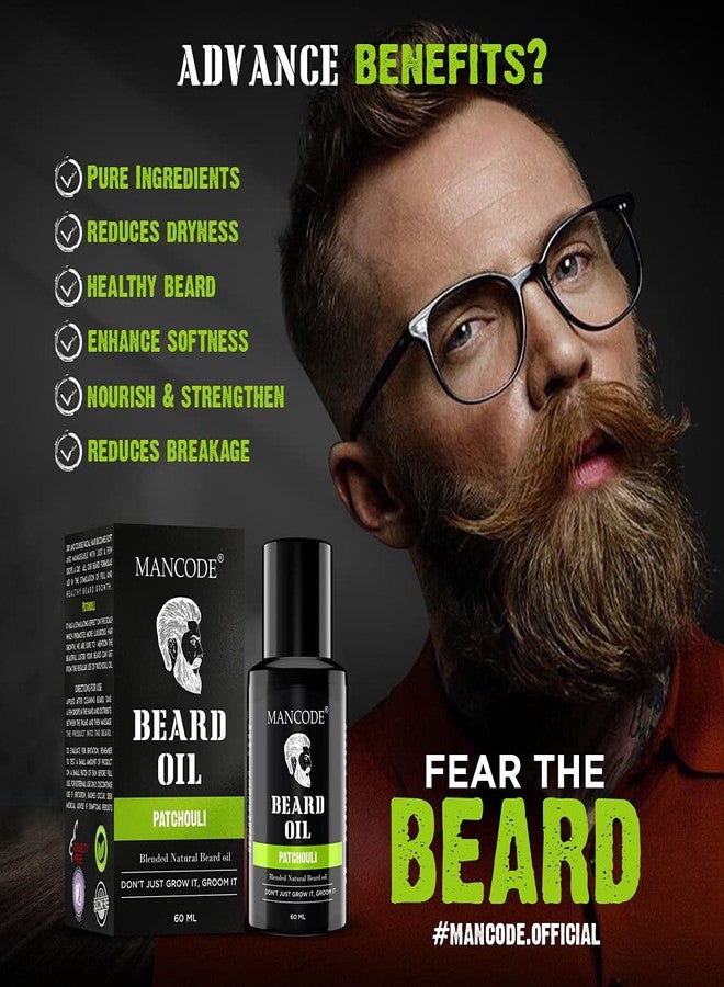 MAN CODE Mancode Beard & Hair Growth Oil, 60ml |With Patchouli Natural Oils including Vitamin E Hair Oil for Thicker & Longer Beard | Beard Oil for Uneven, Patchy & Fast Beard Growth | Growth Oil for Stronger & Fuller Beard Hair - Image 3